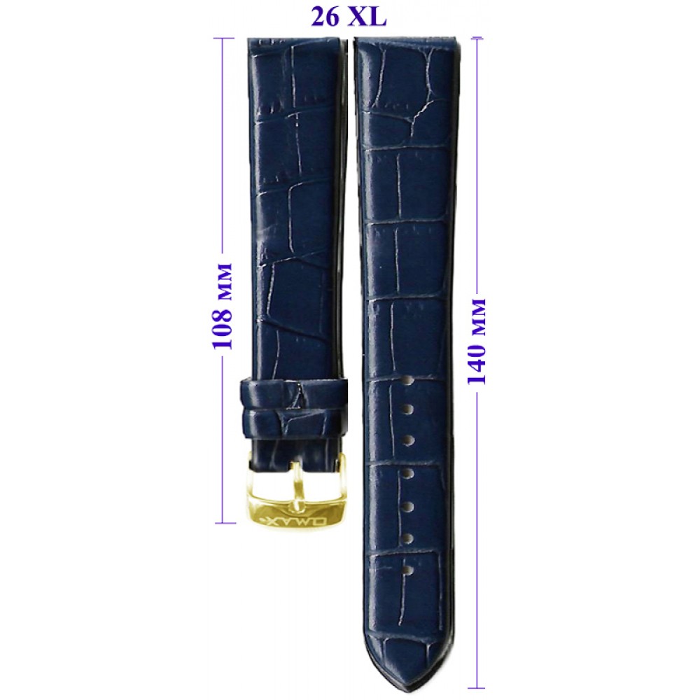Ремень OMAX Premium  26 XL  (синий ,застёжка желтая)